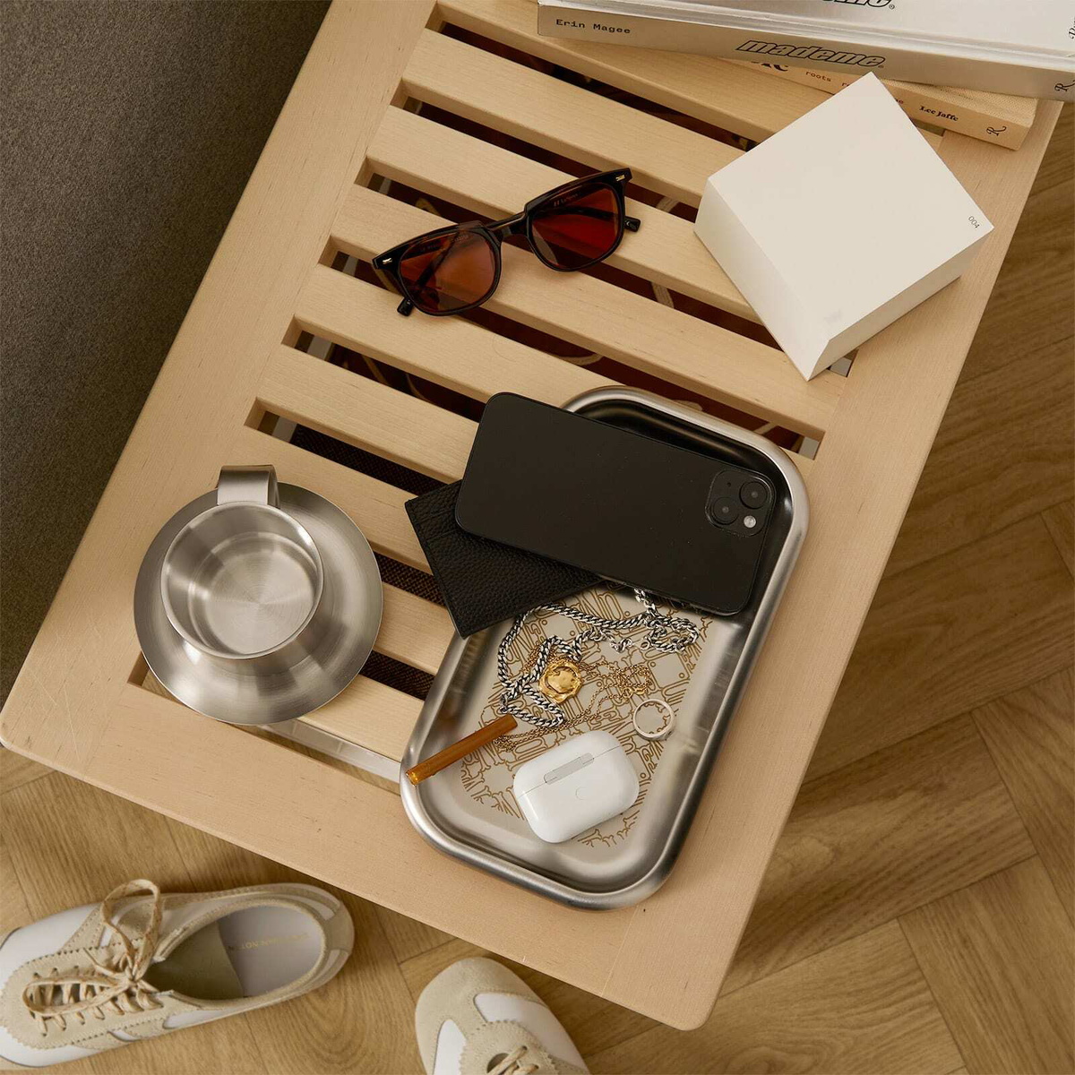 Service Projects x END. Serving Tray in Brushed Steel 