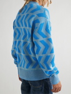 Acne Studios - Intarsia Wool and Cotton-Blend Sweater - Blue