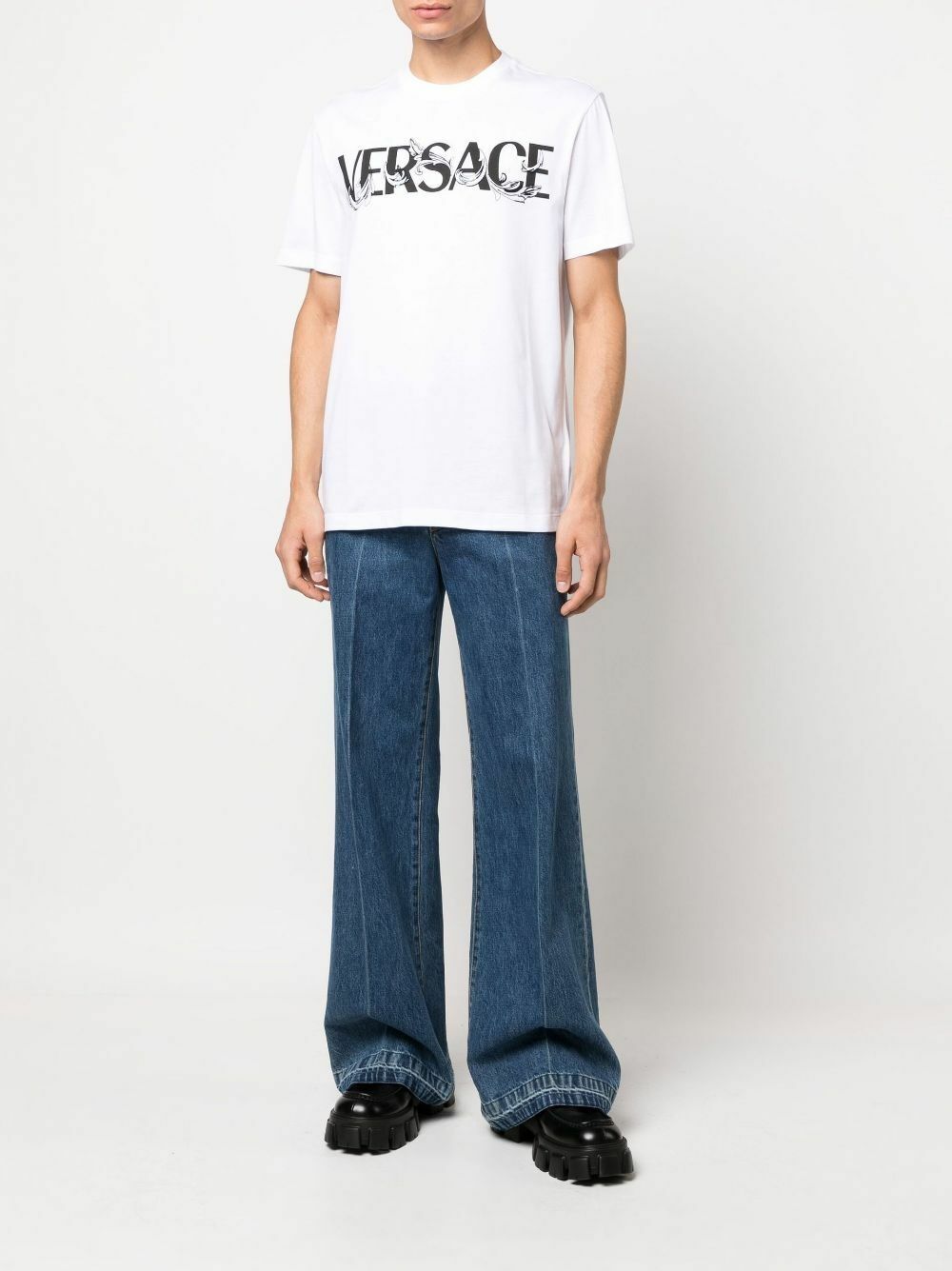 Versace Barocco Silhouette Logo-Print T-Shirt Versace