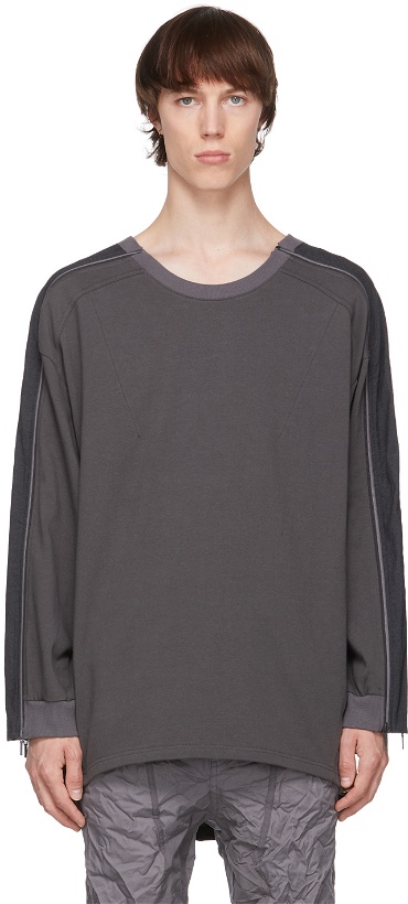 Photo: Blackmerle Grey Zip Panel Sweatshirt