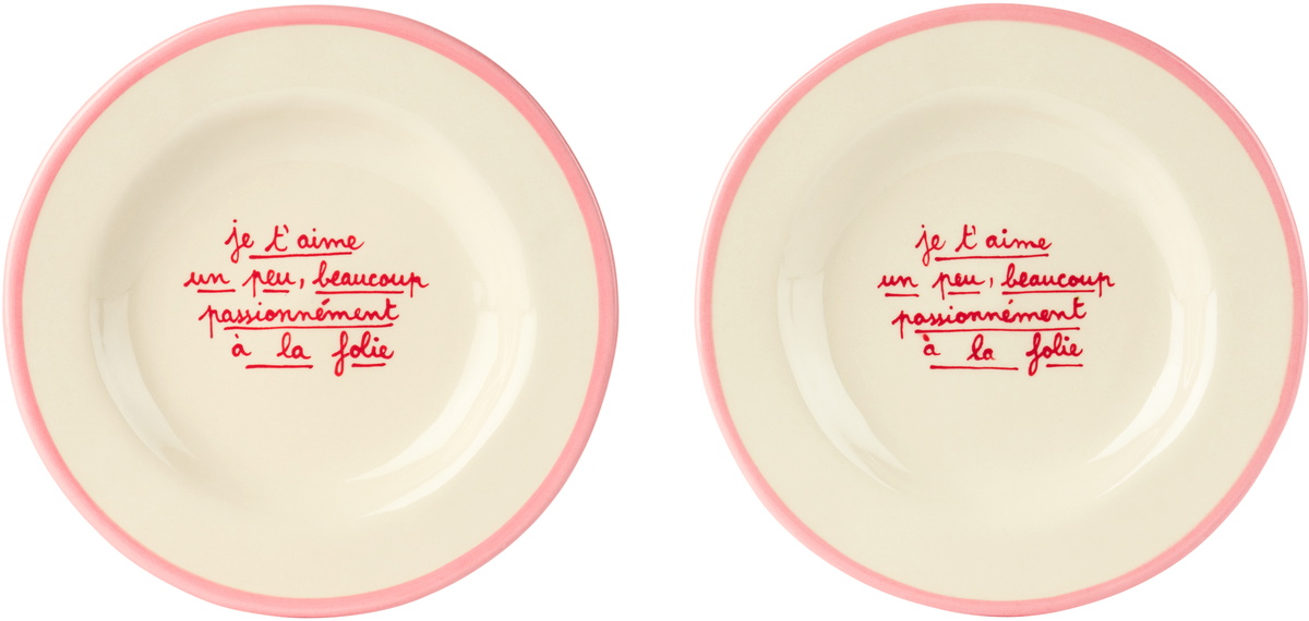 Laetitia Rouget White 'je t'aime, à la folie' Plate Set