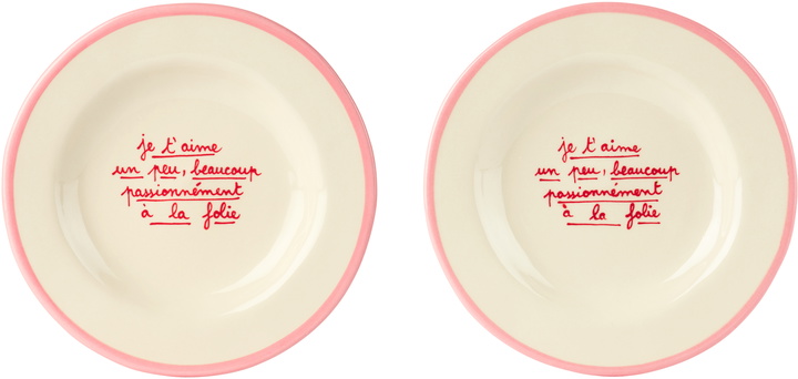 Photo: Laetitia Rouget White 'je t'aime, à la folie' Plate Set