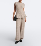 Lisa Yang Signy cable-knit peplum cashmere top