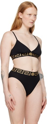 Versace Underwear Black Greca Border Bralette