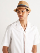 PAUL SMITH - Webbing-Trimmed Straw Trilby Hat - Neutrals