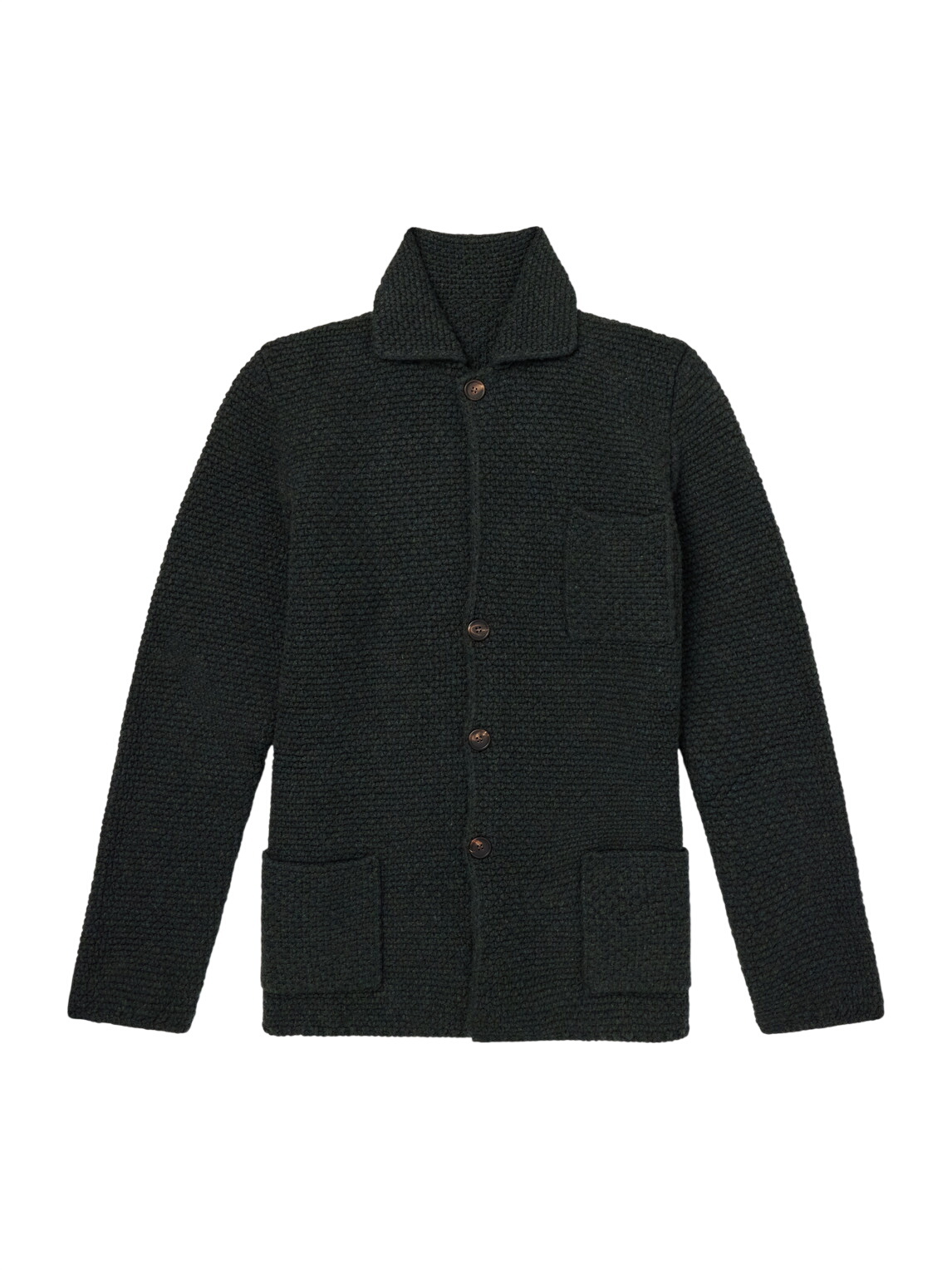Lad Musician Black Shaggy Knit Long Cardigan Lad Musician