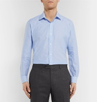 Charvet - Blue Striped Slub Cotton and Linen-Blend Shirt - Blue