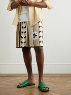 LOEWE - Paula's Ibiza Logo-Debossed Leather Slides - Green