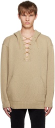 UNDERCOVER Beige Lace-Up Hoodie