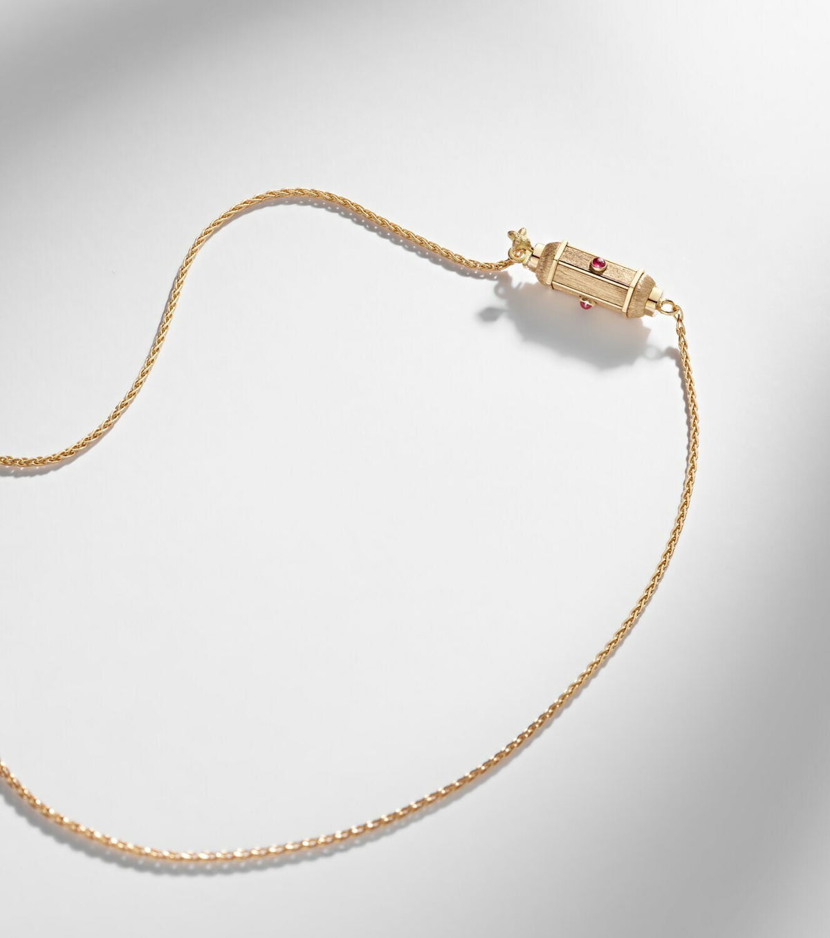 Marie Lichtenberg Coco Micro 18kt gold necklace with rubies
