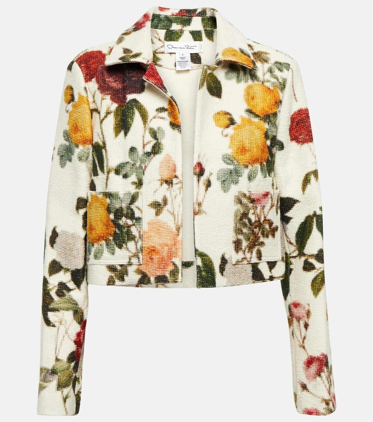 Oscar de la Renta Floral cotton-blend jacket
