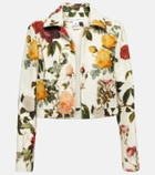 Oscar de la Renta Floral cotton-blend jacket