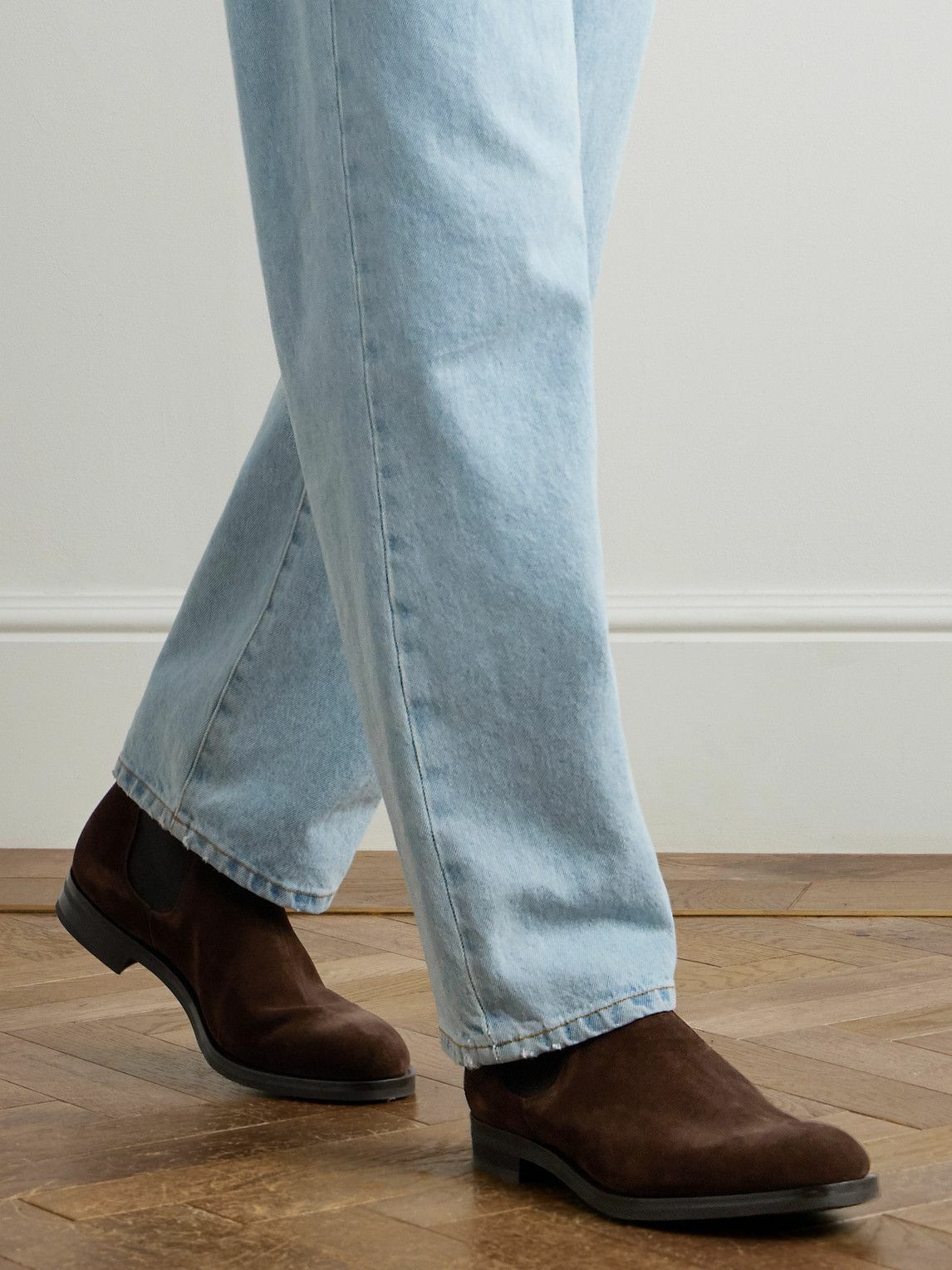 Edward Green - Newmarket Suede Chelsea Boots - Brown