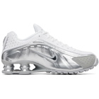 Nike White & Silver Shox R4 SE Sneakers
