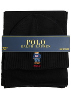 Polo Ralph Lauren Bear Knitted Beanie and Scarf set - Black - One Size