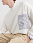 LOEWE - Anagram-Intarsia Knitted Sweater - White