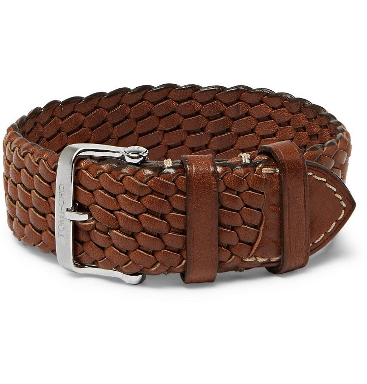 Photo: TOM FORD - Woven Leather Watch Strap - Men - Brown