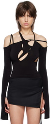 SRVC Black Cutout Long Sleeve T-Shirt