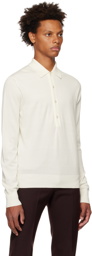TOM FORD Off-White Four-Button Long Sleeve Polo