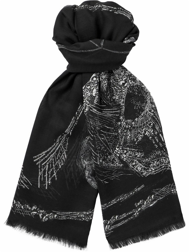 Photo: Alexander McQueen - Fringed Printed Lyocell-Twill Scarf
