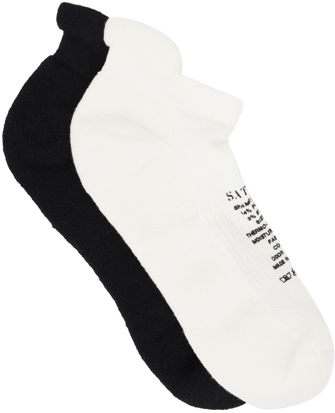 Photo: Satisfy Two-Pack Black & White Merino Low Socks