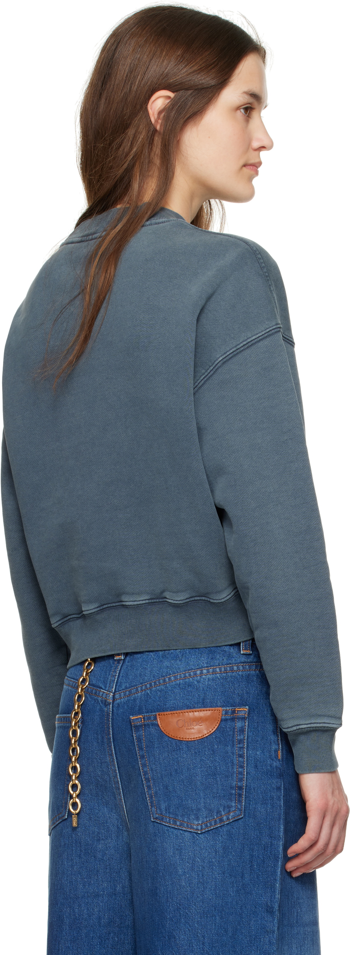 Chloé Blue Short Logo Sweatshirt