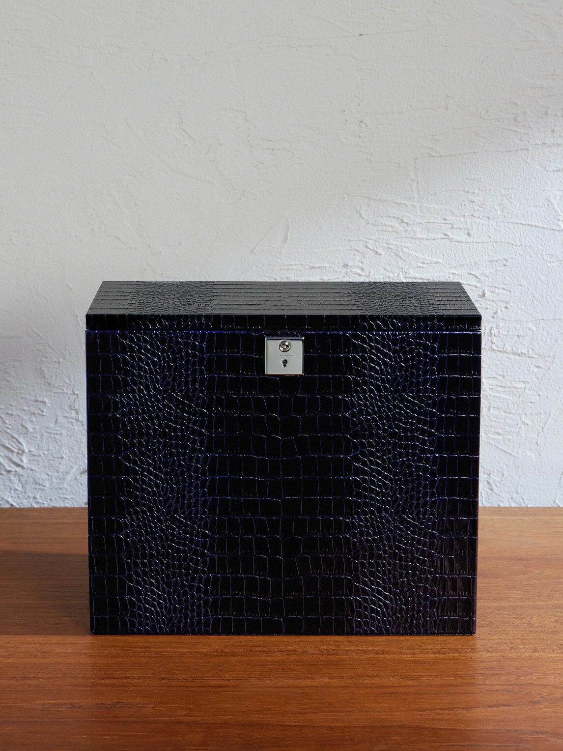 Smythson - Silver-Plated and Croc-Effect Leather Cocktail Set