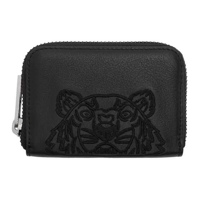 Kenzo Black Kampus Tiger Zip Wallet Kenzo