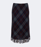 Dôen Elowette fringed plaid midi skirt