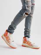 AMIRI - Skel-Top Bandana-Print Canvas and Leather High-Top Sneakers - Orange