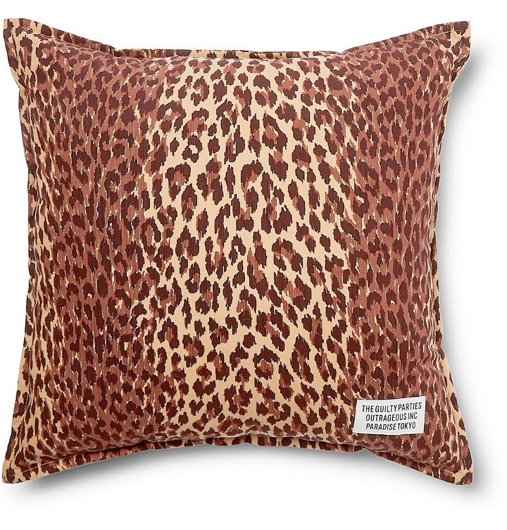 Photo: Wacko Maria - Leopard-Print Cotton-Corduroy Cushion - Men - Brown