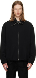 Song for the Mute Black Slim Poly Gab Coach Jacket