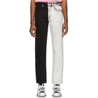 Alexander Wang White and Black Bicolor Five-Pocket Jeans