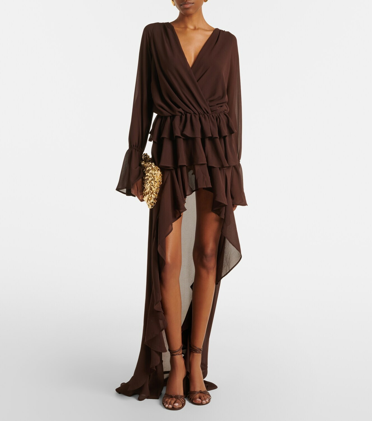 Bananhot Giselle asymmetric tiered maxi dress