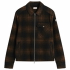 Moncler Men's Check Shirt Jacket in Brown