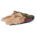 Gucci - Princetown Shearling-Lined Tweed Backless Loafers - Men - Multi