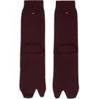 Maison Margiela Burgundy Wool Tabi Socks
