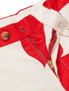 BODE - Tie-Detailed Appliquéd Cotton Trousers - Red