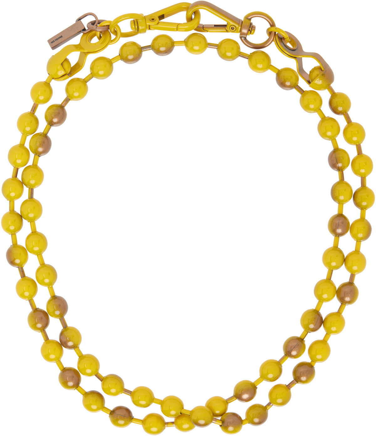 We11done Yellow & Bronze Colored Ball Chain Necklace