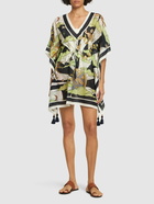 TORY BURCH Printed Cotton & Silk Mini Dress