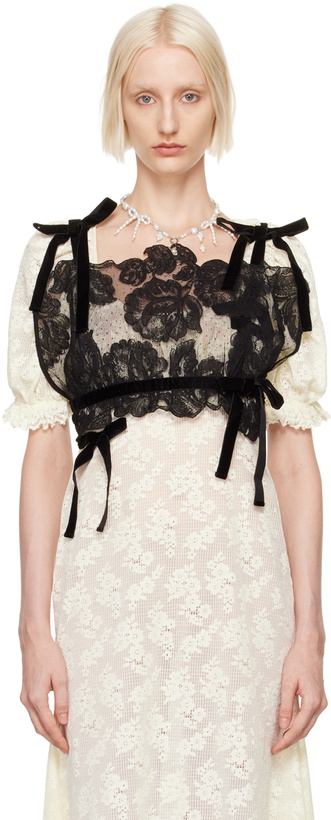 Photo: Yuhan Wang Black French Lyon Lace Tank Top