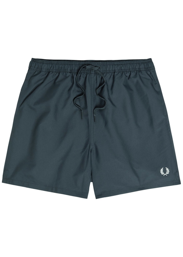 Photo: Fred Perry Logo-embroidered Shell Swim Shorts Navy