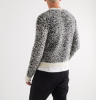 SAINT LAURENT - Distressed Leopard Jacquard Sweater - Neutrals