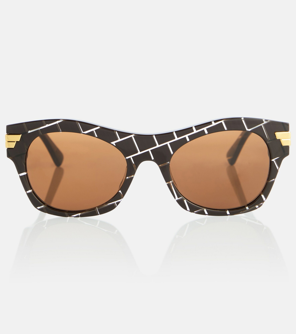 Bottega Veneta Women Dark Green Acetate Ultrathin Sunglasses