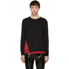 Alexander McQueen Black and Red Panelled Sweatshirt