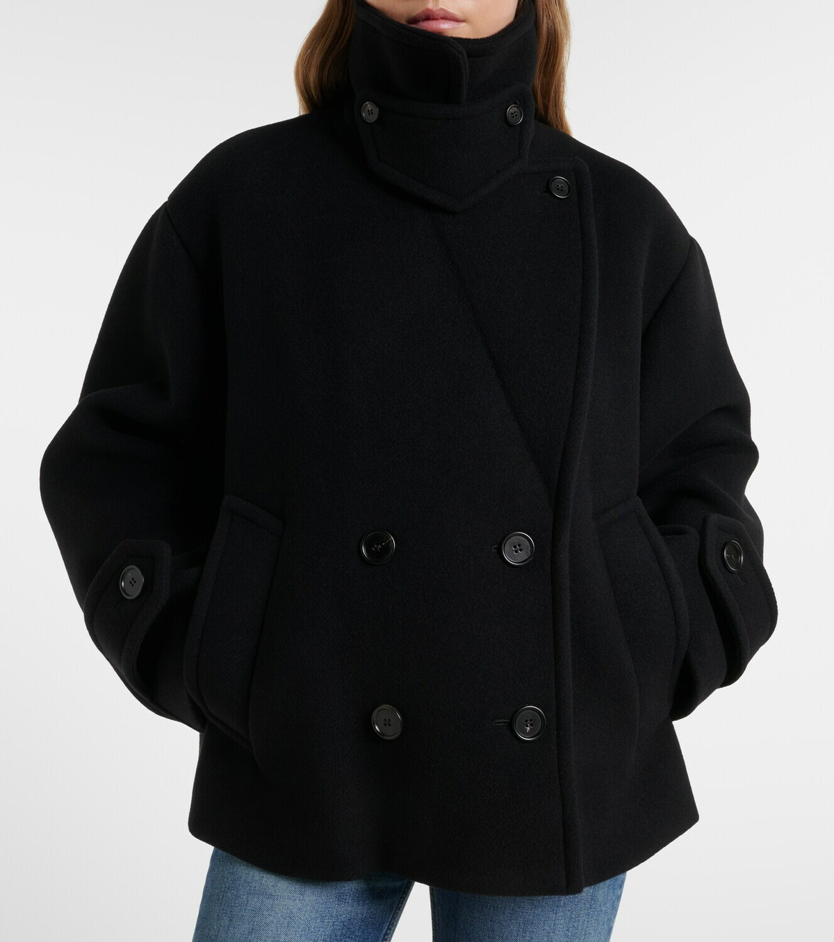 Chloé Double-breasted wool-blend peacoat