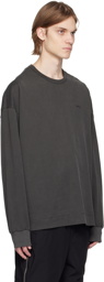 Juun.J Gray Embroidered Long Sleeve T-Shirt