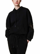 Lace Sleeve Hoodie Sweater TwinSet
