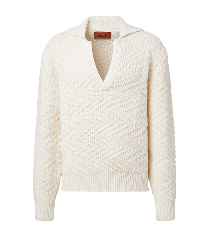 Photo: Missoni Zigzag wool-blend polo sweater