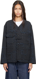 Engineered Garments Black & Navy Button-Up Cardigan